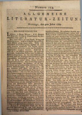 Allgemeine Literatur-Zeitung (Literarisches Zentralblatt für Deutschland) Montag 4. Juli 1785