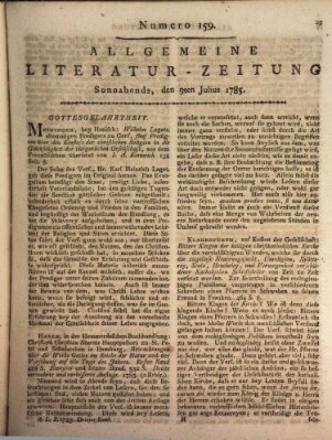 Allgemeine Literatur-Zeitung (Literarisches Zentralblatt für Deutschland) Samstag 9. Juli 1785