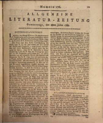 Allgemeine Literatur-Zeitung (Literarisches Zentralblatt für Deutschland) Donnerstag 28. Juli 1785