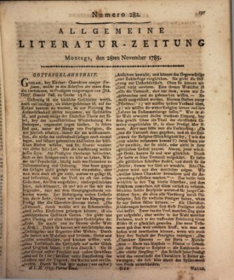 Allgemeine Literatur-Zeitung (Literarisches Zentralblatt für Deutschland) Montag 28. November 1785