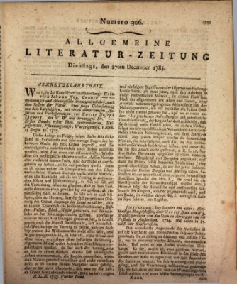 Allgemeine Literatur-Zeitung (Literarisches Zentralblatt für Deutschland) Dienstag 27. Dezember 1785