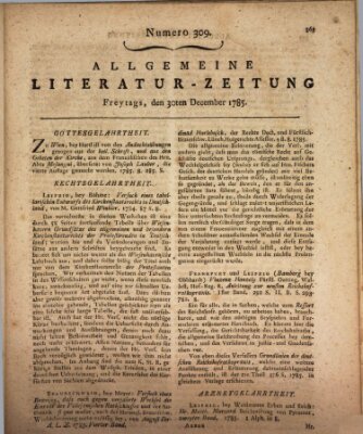 Allgemeine Literatur-Zeitung (Literarisches Zentralblatt für Deutschland) Freitag 30. Dezember 1785