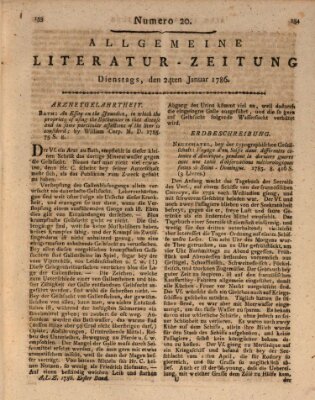 Allgemeine Literatur-Zeitung (Literarisches Zentralblatt für Deutschland) Dienstag 24. Januar 1786