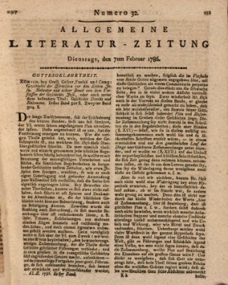 Allgemeine Literatur-Zeitung (Literarisches Zentralblatt für Deutschland) Dienstag 7. Februar 1786