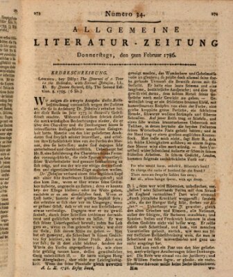 Allgemeine Literatur-Zeitung (Literarisches Zentralblatt für Deutschland) Donnerstag 9. Februar 1786