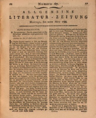 Allgemeine Literatur-Zeitung (Literarisches Zentralblatt für Deutschland) Montag 20. März 1786