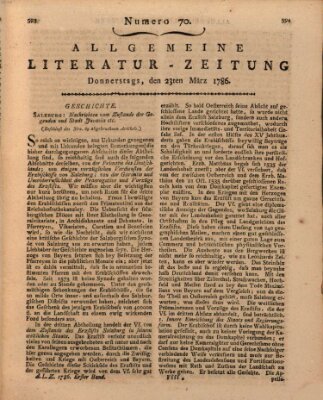 Allgemeine Literatur-Zeitung (Literarisches Zentralblatt für Deutschland) Donnerstag 23. März 1786