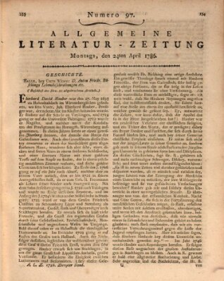 Allgemeine Literatur-Zeitung (Literarisches Zentralblatt für Deutschland) Montag 24. April 1786