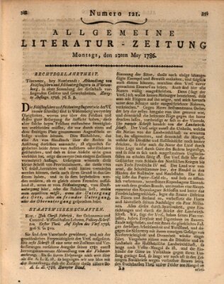 Allgemeine Literatur-Zeitung (Literarisches Zentralblatt für Deutschland) Montag 22. Mai 1786