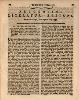 Allgemeine Literatur-Zeitung (Literarisches Zentralblatt für Deutschland) Donnerstag 25. Mai 1786