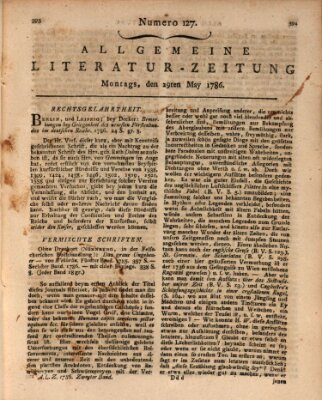 Allgemeine Literatur-Zeitung (Literarisches Zentralblatt für Deutschland) Montag 29. Mai 1786