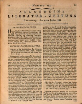 Allgemeine Literatur-Zeitung (Literarisches Zentralblatt für Deutschland) Donnerstag 29. Juni 1786