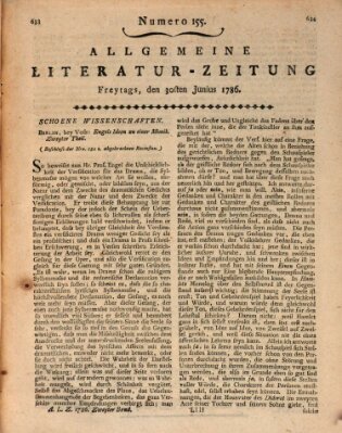 Allgemeine Literatur-Zeitung (Literarisches Zentralblatt für Deutschland) Freitag 30. Juni 1786