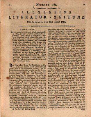 Allgemeine Literatur-Zeitung (Literarisches Zentralblatt für Deutschland) Samstag 8. Juli 1786