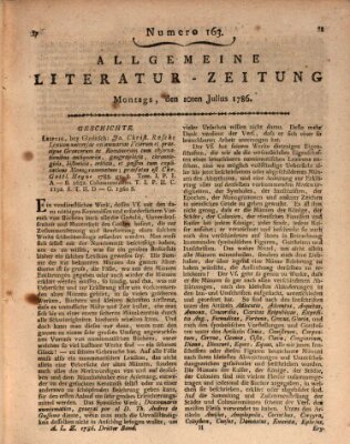 Allgemeine Literatur-Zeitung (Literarisches Zentralblatt für Deutschland) Montag 10. Juli 1786