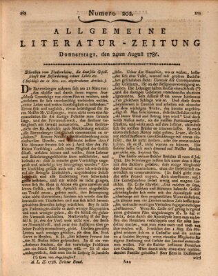 Allgemeine Literatur-Zeitung (Literarisches Zentralblatt für Deutschland) Donnerstag 24. August 1786