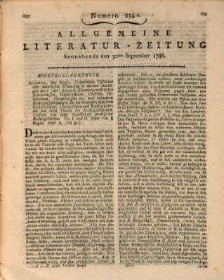 Allgemeine Literatur-Zeitung (Literarisches Zentralblatt für Deutschland) Samstag 30. September 1786