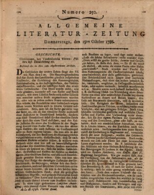 Allgemeine Literatur-Zeitung (Literarisches Zentralblatt für Deutschland) Donnerstag 19. Oktober 1786