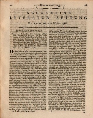 Allgemeine Literatur-Zeitung (Literarisches Zentralblatt für Deutschland) Mittwoch 25. Oktober 1786