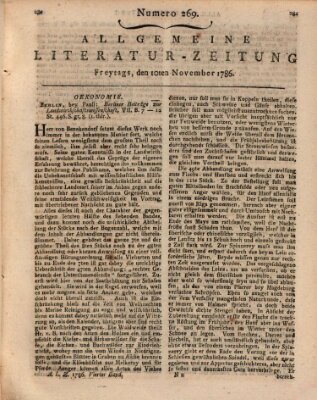 Allgemeine Literatur-Zeitung (Literarisches Zentralblatt für Deutschland) Freitag 10. November 1786