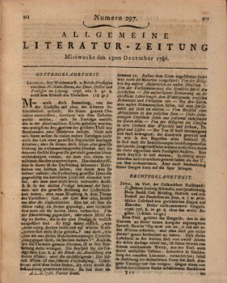 Allgemeine Literatur-Zeitung (Literarisches Zentralblatt für Deutschland) Mittwoch 13. Dezember 1786