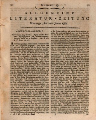 Allgemeine Literatur-Zeitung (Literarisches Zentralblatt für Deutschland) Montag 22. Januar 1787