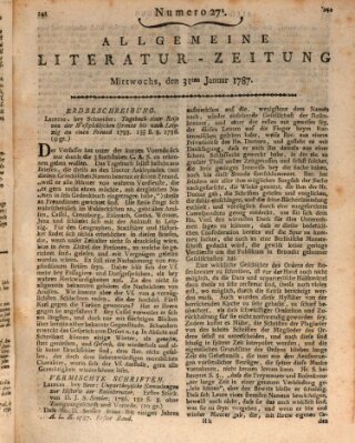 Allgemeine Literatur-Zeitung (Literarisches Zentralblatt für Deutschland) Mittwoch 31. Januar 1787