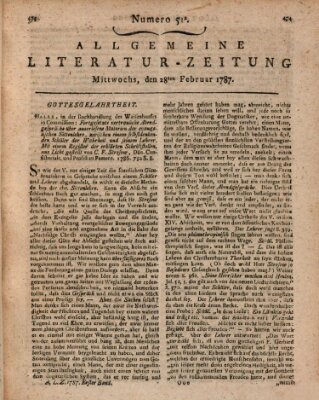 Allgemeine Literatur-Zeitung (Literarisches Zentralblatt für Deutschland) Mittwoch 28. Februar 1787