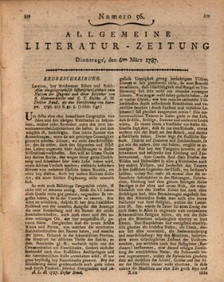 Allgemeine Literatur-Zeitung (Literarisches Zentralblatt für Deutschland) Dienstag 6. März 1787