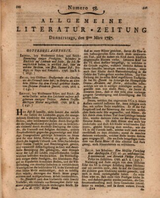 Allgemeine Literatur-Zeitung (Literarisches Zentralblatt für Deutschland) Donnerstag 8. März 1787