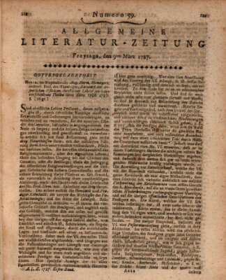 Allgemeine Literatur-Zeitung (Literarisches Zentralblatt für Deutschland) Freitag 9. März 1787