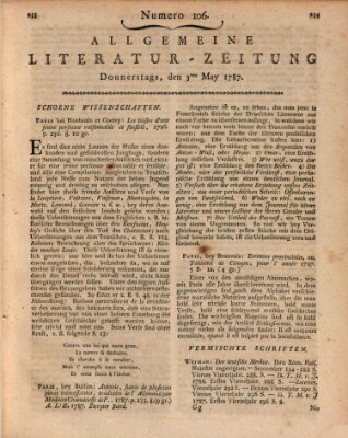 Allgemeine Literatur-Zeitung (Literarisches Zentralblatt für Deutschland) Donnerstag 3. Mai 1787