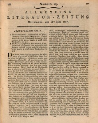 Allgemeine Literatur-Zeitung (Literarisches Zentralblatt für Deutschland) Mittwoch 16. Mai 1787