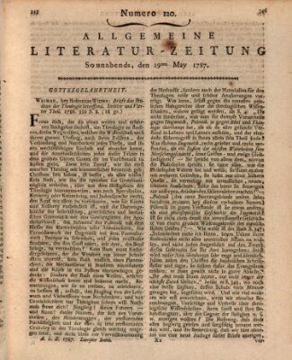 Allgemeine Literatur-Zeitung (Literarisches Zentralblatt für Deutschland) Samstag 19. Mai 1787