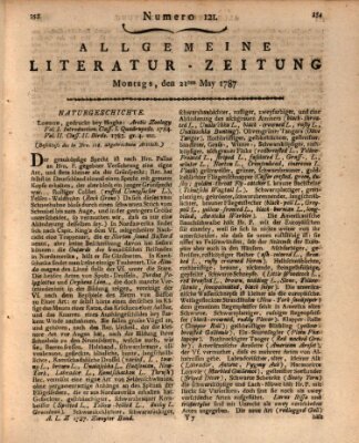 Allgemeine Literatur-Zeitung (Literarisches Zentralblatt für Deutschland) Montag 21. Mai 1787