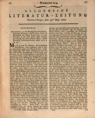 Allgemeine Literatur-Zeitung (Literarisches Zentralblatt für Deutschland) Donnerstag 24. Mai 1787
