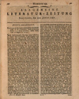 Allgemeine Literatur-Zeitung (Literarisches Zentralblatt für Deutschland) Samstag 2. Juni 1787