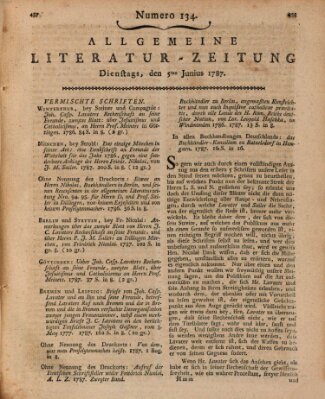 Allgemeine Literatur-Zeitung (Literarisches Zentralblatt für Deutschland) Dienstag 5. Juni 1787