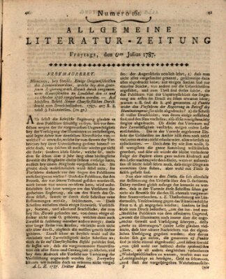 Allgemeine Literatur-Zeitung (Literarisches Zentralblatt für Deutschland) Freitag 6. Juli 1787