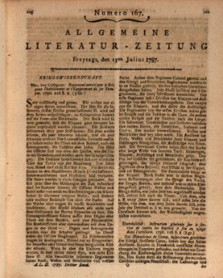 Allgemeine Literatur-Zeitung (Literarisches Zentralblatt für Deutschland) Freitag 13. Juli 1787