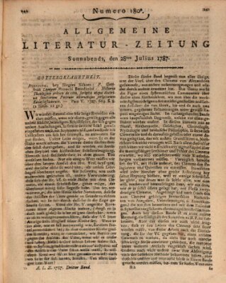 Allgemeine Literatur-Zeitung (Literarisches Zentralblatt für Deutschland) Samstag 28. Juli 1787