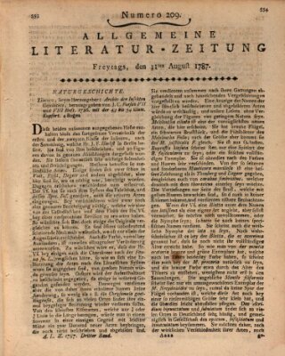 Allgemeine Literatur-Zeitung (Literarisches Zentralblatt für Deutschland) Freitag 31. August 1787