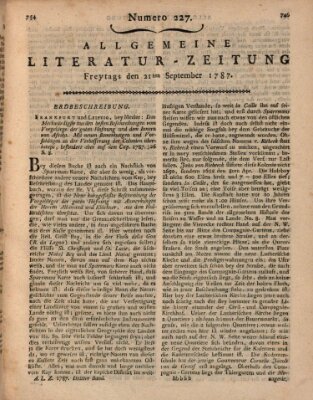 Allgemeine Literatur-Zeitung (Literarisches Zentralblatt für Deutschland) Freitag 21. September 1787