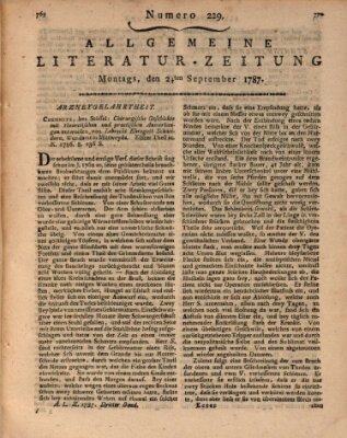 Allgemeine Literatur-Zeitung (Literarisches Zentralblatt für Deutschland) Montag 24. September 1787