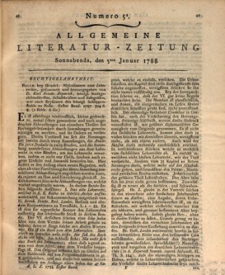 Allgemeine Literatur-Zeitung (Literarisches Zentralblatt für Deutschland) Samstag 5. Januar 1788