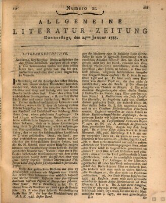 Allgemeine Literatur-Zeitung (Literarisches Zentralblatt für Deutschland) Donnerstag 24. Januar 1788