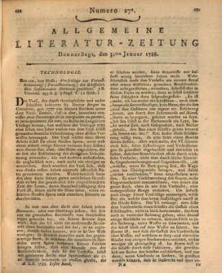 Allgemeine Literatur-Zeitung (Literarisches Zentralblatt für Deutschland) Donnerstag 31. Januar 1788