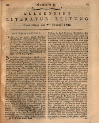 Allgemeine Literatur-Zeitung (Literarisches Zentralblatt für Deutschland) Donnerstag 7. Februar 1788