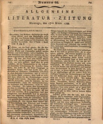 Allgemeine Literatur-Zeitung (Literarisches Zentralblatt für Deutschland) Montag 17. März 1788