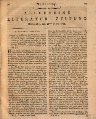 Allgemeine Literatur-Zeitung (Literarisches Zentralblatt für Deutschland) Mittwoch 26. März 1788